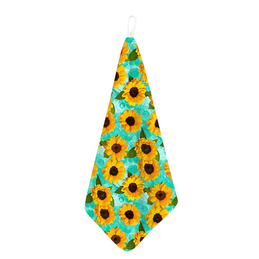 Bright Sunflower Pattern Print Hand Towel