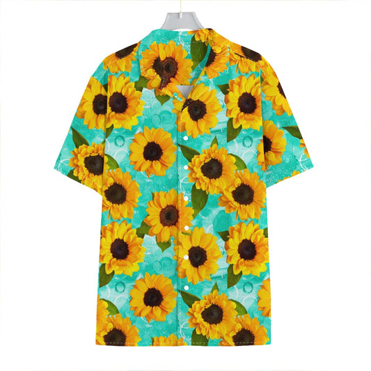 Bright Sunflower Pattern Print Hawaiian Shirt