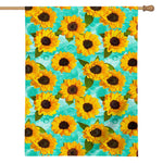 Bright Sunflower Pattern Print House Flag