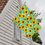 Bright Sunflower Pattern Print House Flag