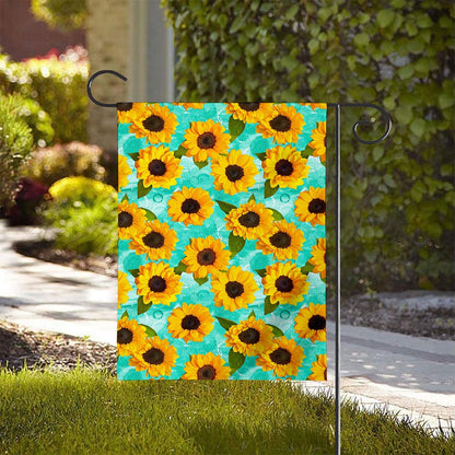 Bright Sunflower Pattern Print House Flag