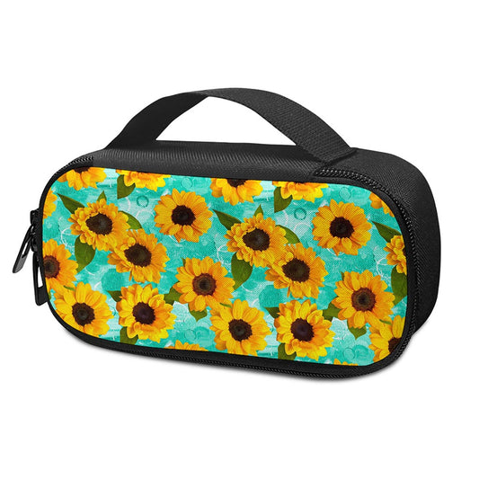 Bright Sunflower Pattern Print Insulin Cooler Travel Case