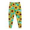 Bright Sunflower Pattern Print Jogger Pants