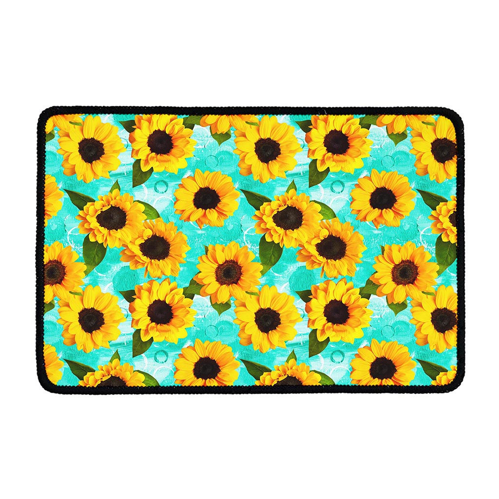 Bright Sunflower Pattern Print Kitchen Mat