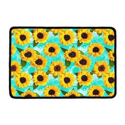 Bright Sunflower Pattern Print Kitchen Mat