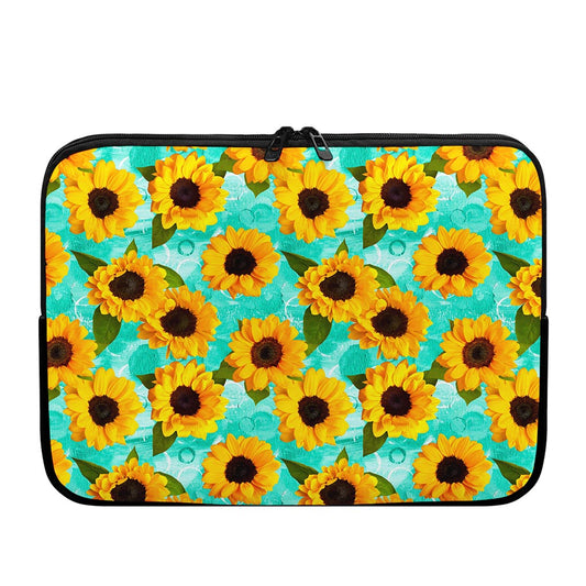 Bright Sunflower Pattern Print Laptop Sleeve