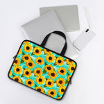 Bright Sunflower Pattern Print Laptop Sleeve With Handle
