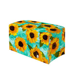 Bright Sunflower Pattern Print Leather Tissue Box Cover