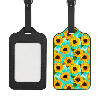 Bright Sunflower Pattern Print Luggage Tag