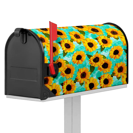 Bright Sunflower Pattern Print Mailbox Cover