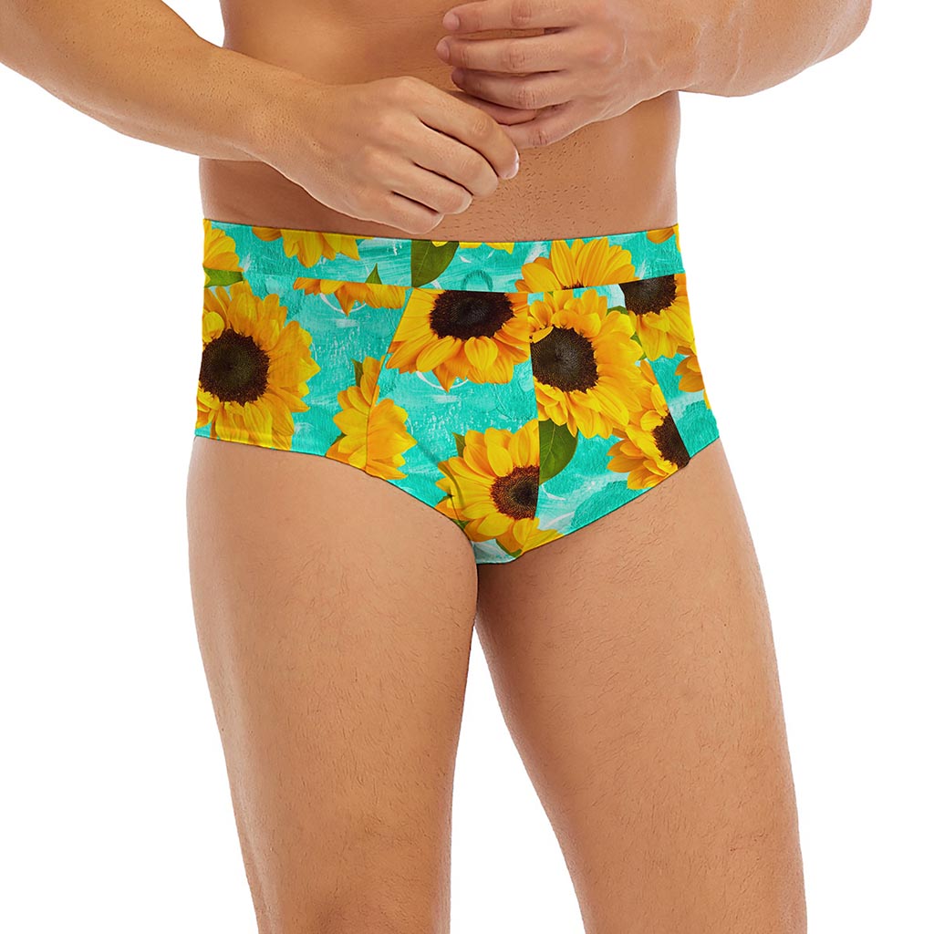 Bright Sunflower Pattern Print Men's Briefs