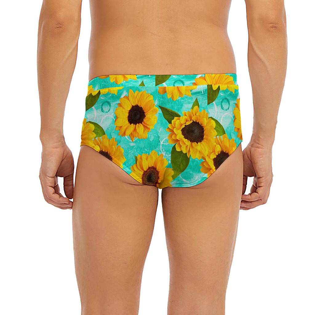 Bright Sunflower Pattern Print Men's Briefs
