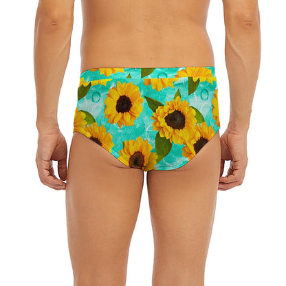 Bright Sunflower Pattern Print Men's Briefs