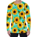 Bright Sunflower Pattern Print Men's Long Sleeve T-Shirt