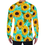 Bright Sunflower Pattern Print Men's Long Sleeve T-Shirt