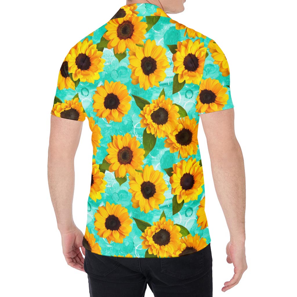 Bright Sunflower Pattern Print Men's Shirt