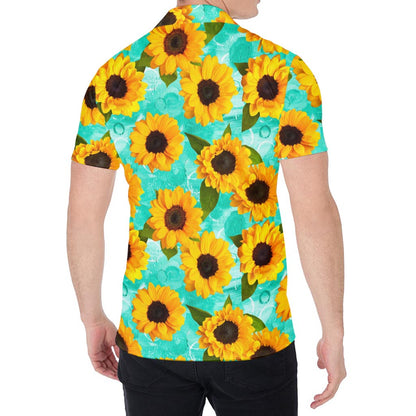Bright Sunflower Pattern Print Men's Shirt