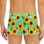 Bright Sunflower Pattern Print Men's Short Boxer Briefs