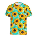 Bright Sunflower Pattern Print Men's Athletic T-Shirt