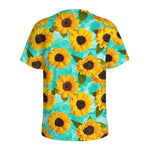 Bright Sunflower Pattern Print Men's Sports T-Shirt