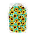 Bright Sunflower Pattern Print Mesh Laundry Hamper