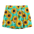 Bright Sunflower Pattern Print Mesh Shorts