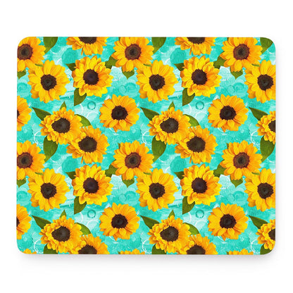 Bright Sunflower Pattern Print Mouse Pad