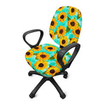 Bright Sunflower Pattern Print Office Chair Cover