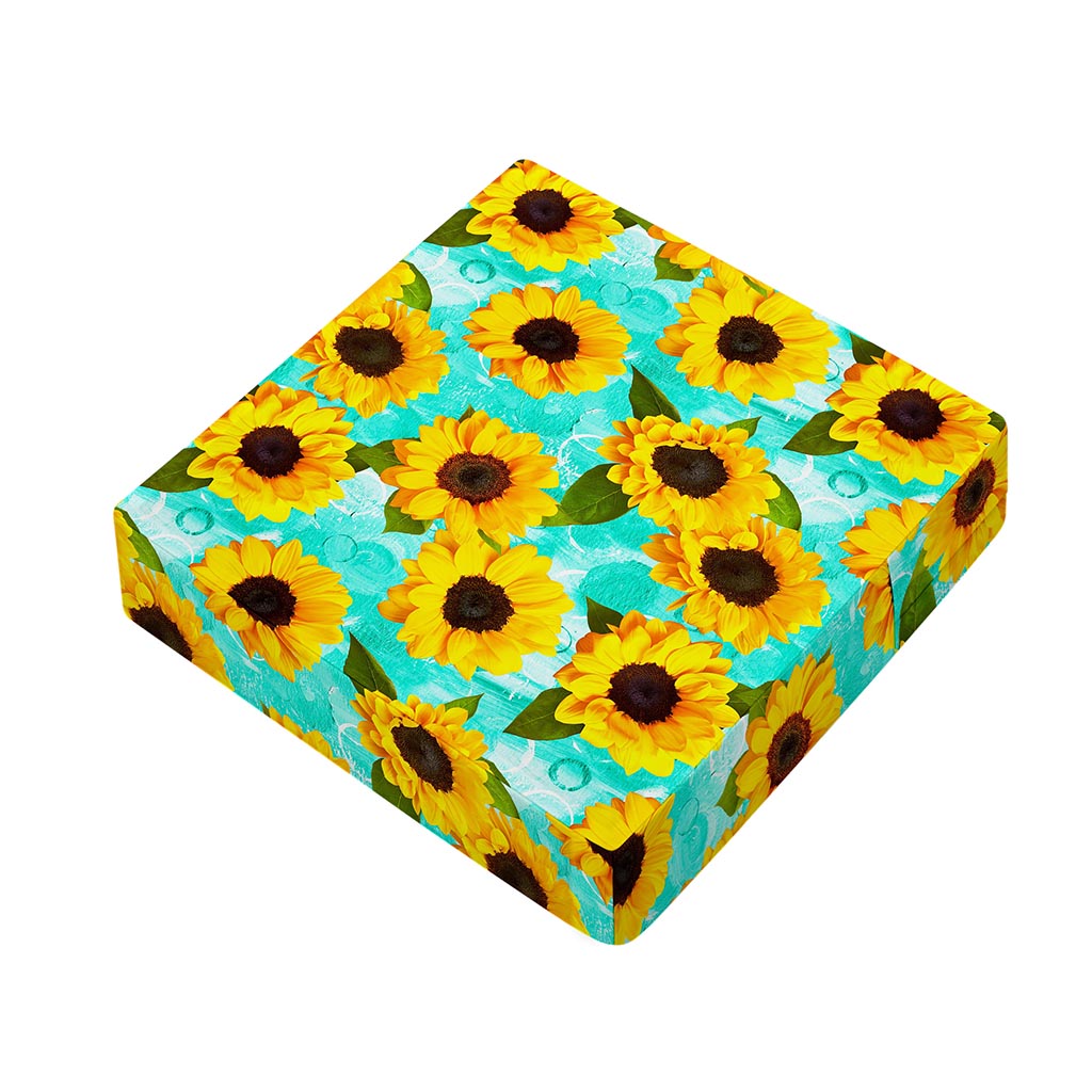 Bright Sunflower Pattern Print Outdoor Seat Cushion Cover