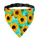 Bright Sunflower Pattern Print Over The Collar Dog Bandana