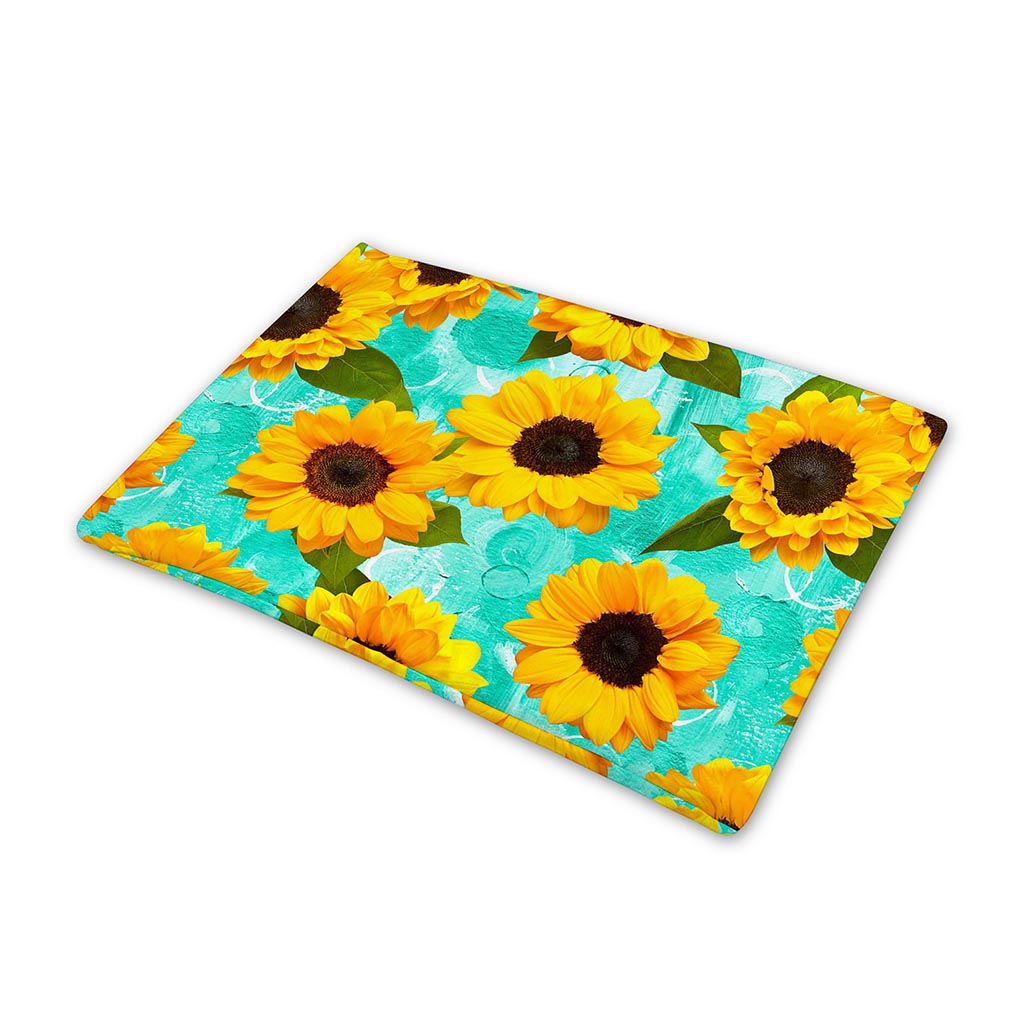 Bright Sunflower Pattern Print Pet Cooling Mat Cover