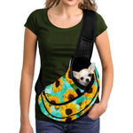 Bright Sunflower Pattern Print Pet Sling Carrier