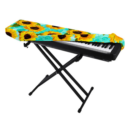 Bright Sunflower Pattern Print Piano Keyboard Cover