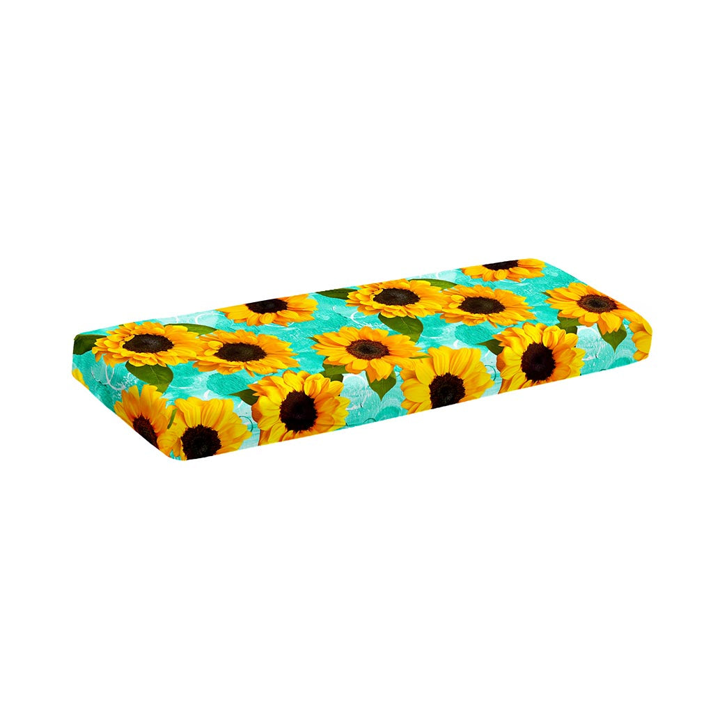 Bright Sunflower Pattern Print Piano Keyboard Cover