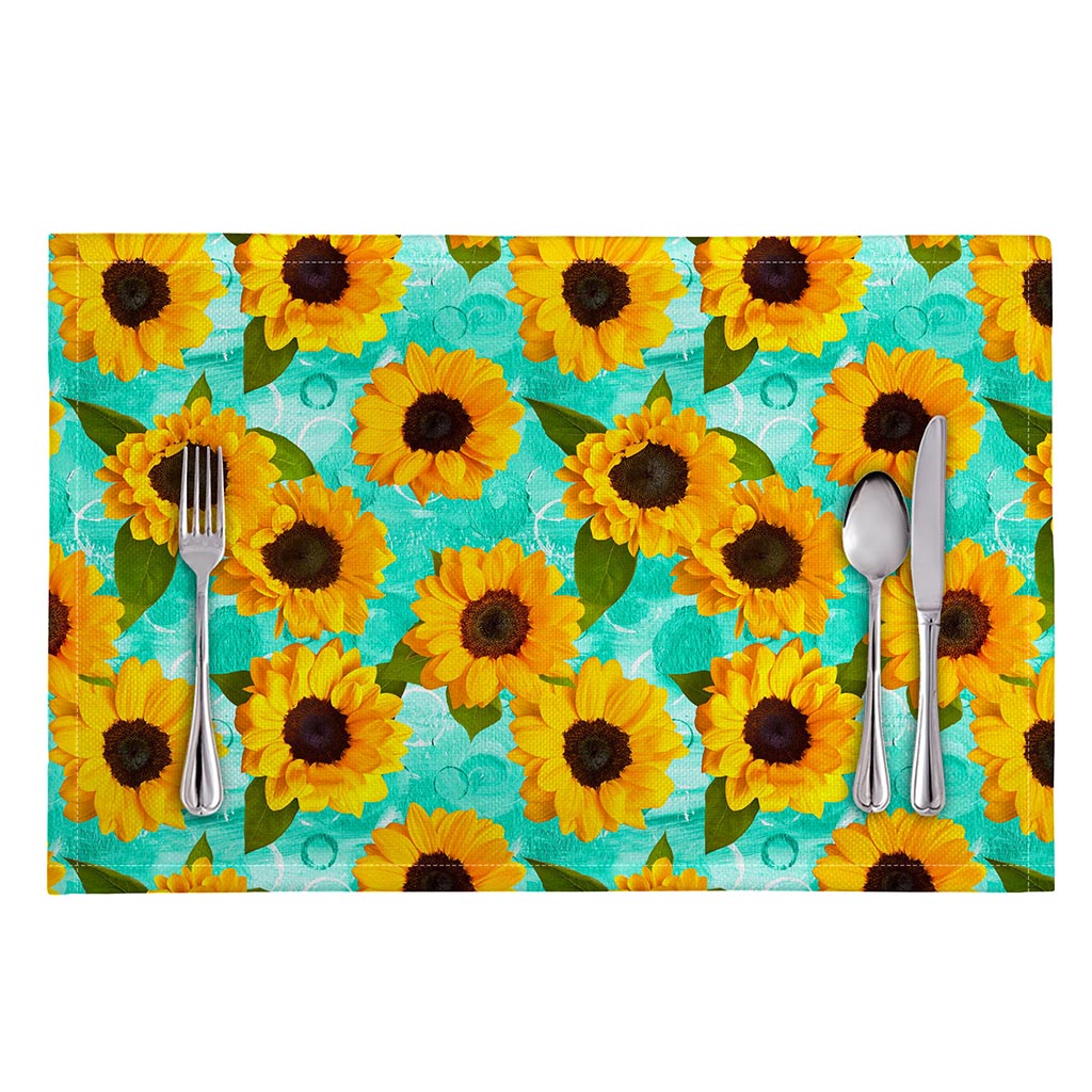 Bright Sunflower Pattern Print Placemat