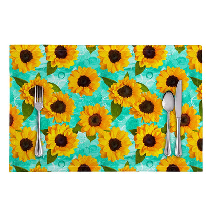 Bright Sunflower Pattern Print Placemat