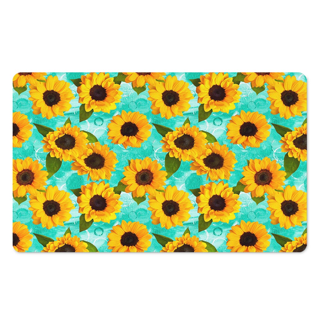 Bright Sunflower Pattern Print Polyester Doormat