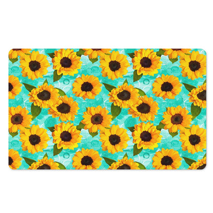 Bright Sunflower Pattern Print Polyester Doormat