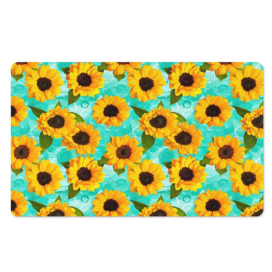 Bright Sunflower Pattern Print Polyester Doormat