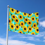 Bright Sunflower Pattern Print Polyester Flag