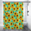 Bright Sunflower Pattern Print Premium Shower Curtain