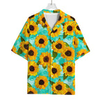 Bright Sunflower Pattern Print Rayon Hawaiian Shirt
