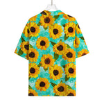 Bright Sunflower Pattern Print Rayon Hawaiian Shirt
