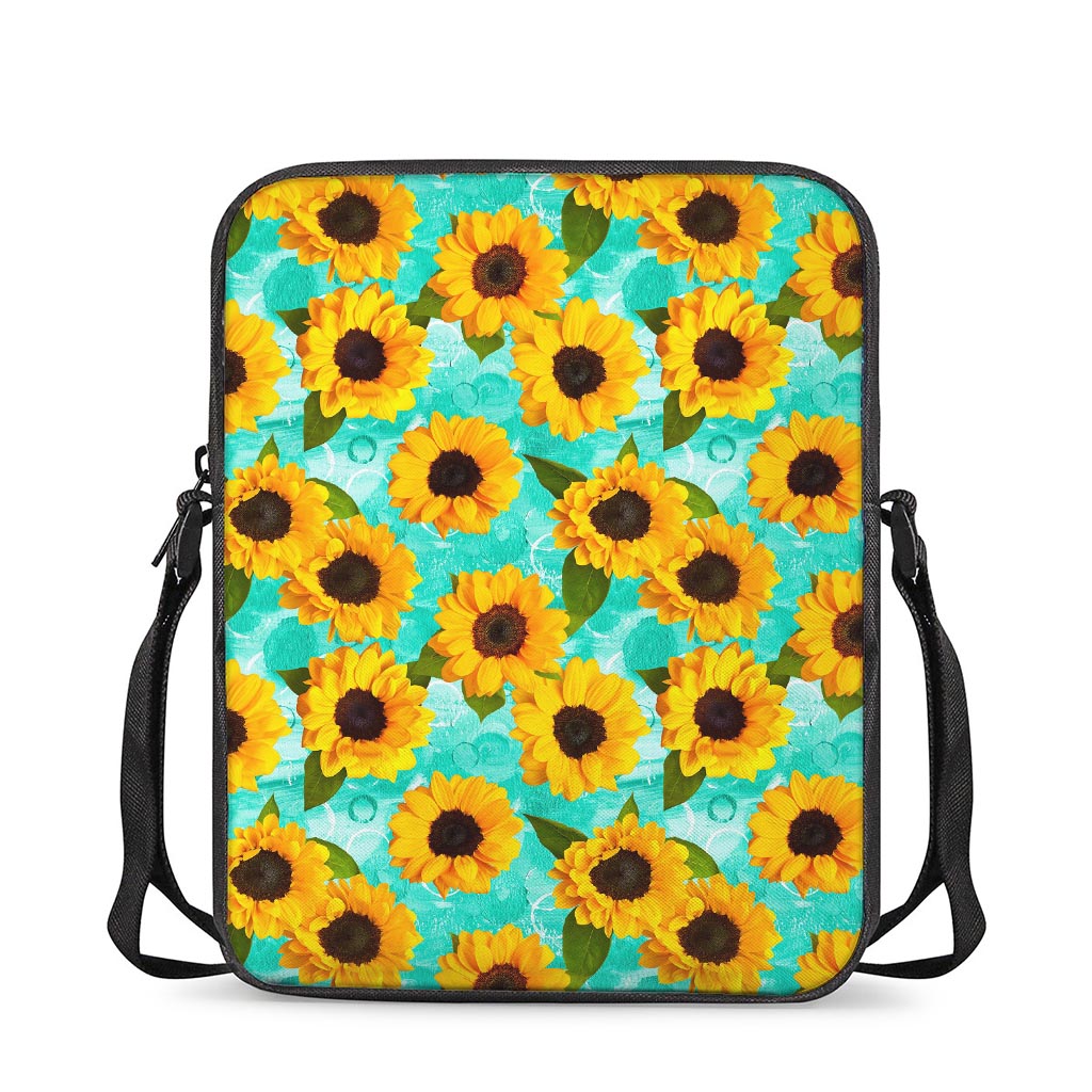 Bright Sunflower Pattern Print Rectangular Crossbody Bag