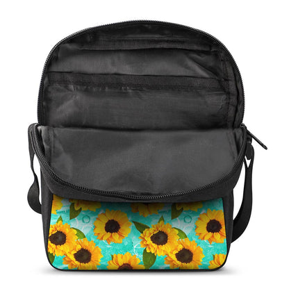 Bright Sunflower Pattern Print Rectangular Crossbody Bag