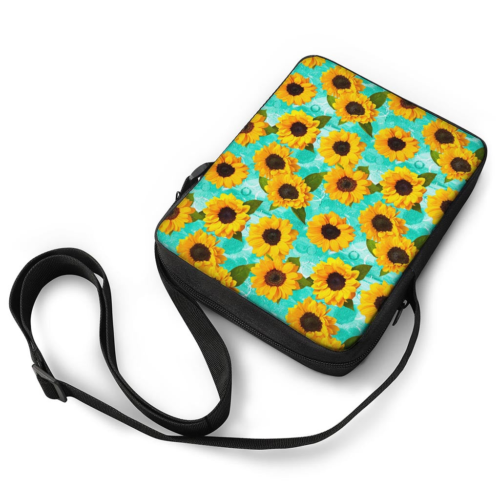 Bright Sunflower Pattern Print Rectangular Crossbody Bag