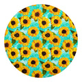 Bright Sunflower Pattern Print Round Blanket