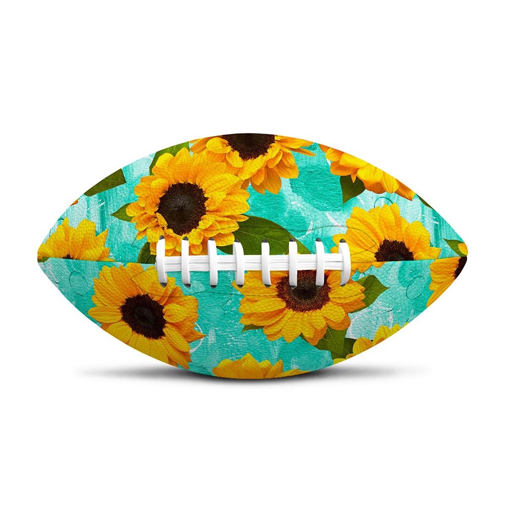Bright Sunflower Pattern Print Rugby Ball