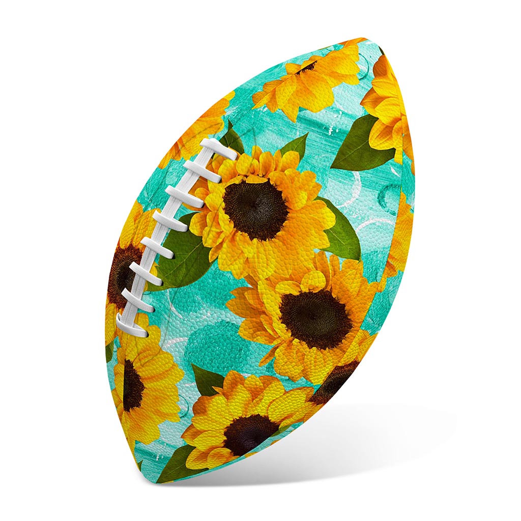 Bright Sunflower Pattern Print Rugby Ball