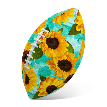 Bright Sunflower Pattern Print Rugby Ball